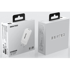 Сетевое зарядное устройство SENTEO S-01 Fast Charging USB-A (18W/QC3.0) (1Port) (Белый  White)