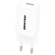 Сетевое зарядное устройство SENTEO S-01 Fast Charging USB-A (18W/QC3.0) (1Port) (Белый  White)