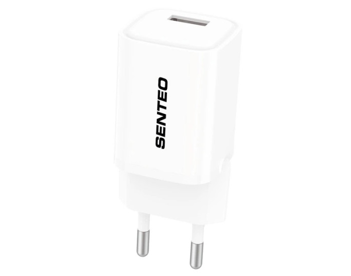Сетевое зарядное устройство SENTEO S-01 Fast Charging USB-A (18W/QC3.0) (1Port) (Белый  White)