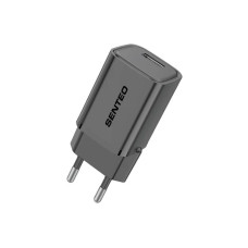 Сетевое зарядное устройство SENTEO S-01 Fast Charging USB-A (18W/QC3.0) (1Port) (Черный  Black)