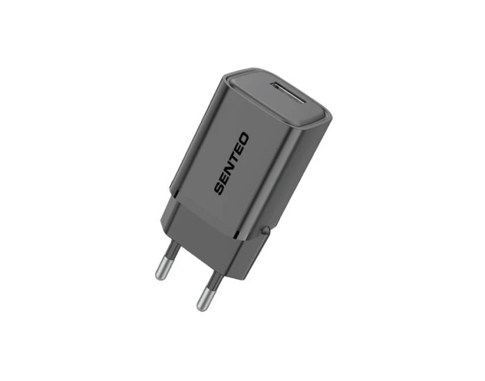 Сетевое зарядное устройство SENTEO S-01 Fast Charging USB-A (18W/QC3.0) (1Port) (Черный  Black)