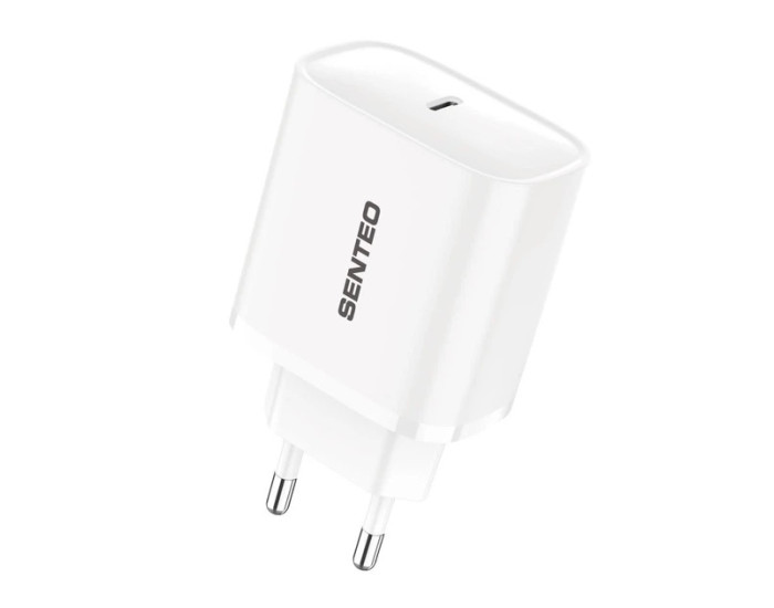 Сетевое зарядное устройство SENTEO T-03 USB-C PD 30W (1Port) (Белый  White)