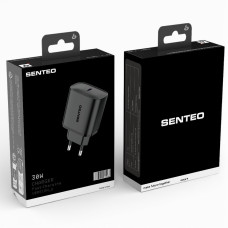 Сетевое зарядное устройство SENTEO T-03 USB-C PD 30W (1Port) (Черный  Black)