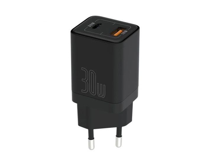 Сетевое зарядное устройство SENTEO Z-10 (USB-A+USB-C) (PD/GaN/QC3) (18W/30W) (2Port) (Черный  Black)