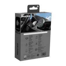 Автодержатель с безпроводной зарядкой SENTEO M3 Qi2 magnetic wireless charging car holder 15W, Silver (в дефлектор)
