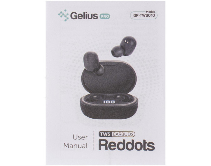 Навушники Bluetooth Headset Gelius Pro Reddots TWS Earbuds GP-TWS010 Black