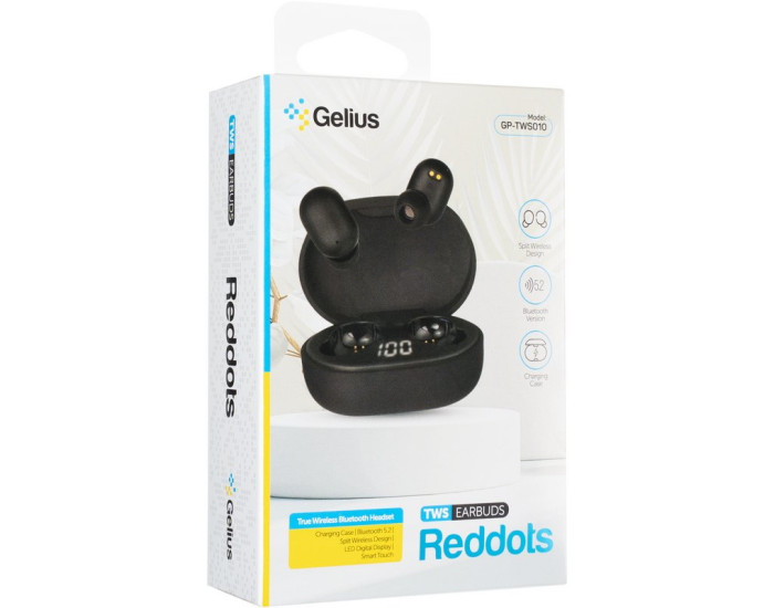 Навушники Bluetooth Headset Gelius Pro Reddots TWS Earbuds GP-TWS010 Black