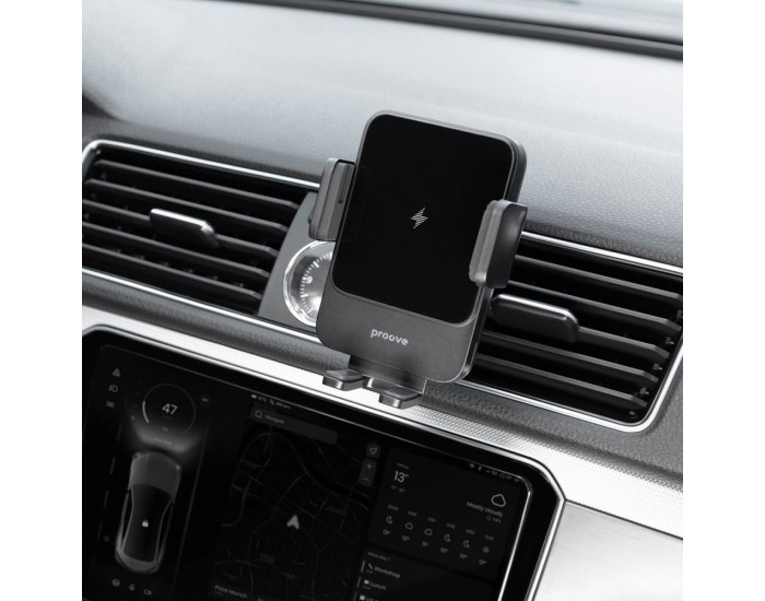 Автодержатель с беспроводной зарядкой Proove Sonic 15W (Black)