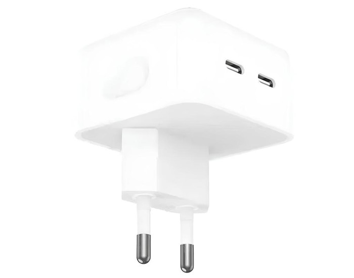Мережеве зарядний пристрій Dual Mini Power Adapter for Apple (2USB-C) 35W (AA) (box) (Білий / White)