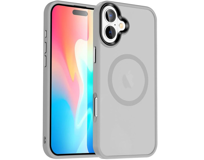 Чехол-силикон Ummi Colorful with MagSafe iPhone 16 Plus (Серый / Grey)