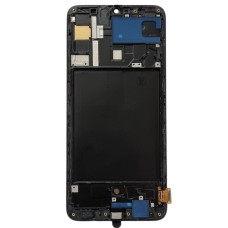 Дисплей з сенсорним екраном (модуль) Samsung A705 Galaxy A70 (2019) чорний з рамкою, широкий обідок, OLED