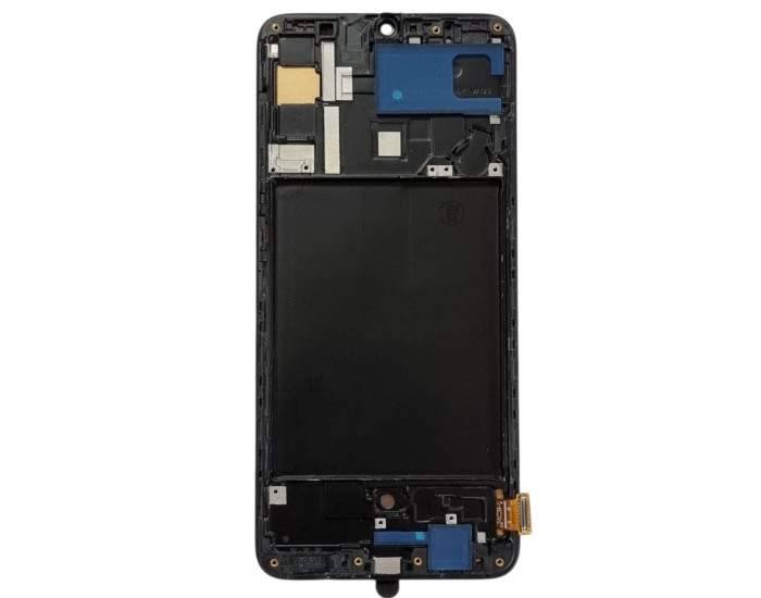 Дисплей з сенсорним екраном (модуль) Samsung A705 Galaxy A70 (2019) чорний з рамкою, широкий обідок, OLED