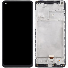 Дисплей с сенсорным экраном (модуль) Samsung A217 A21S, черный с рамкой, оригинал