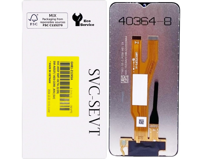 Дисплей с сенсорным экраном (модуль) Samsung A032 A03 Core, черный, сервисная упаковка, оригинал