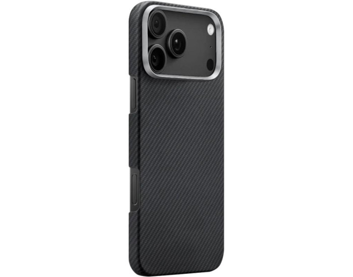Чехол-силикон Carbon Protection Slim (MagSafe) iPhone 17 Pro, черный