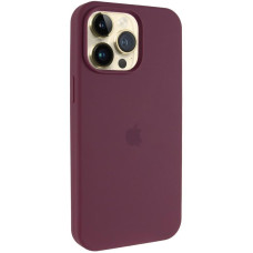 Чехол-силикон оригинал Full Soft Matte Case with MagSafe iPhone 14 Pro Max (Бордовый / Plum)