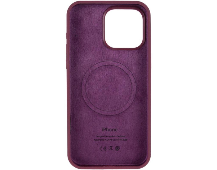 Чехол-силикон оригинал Full Soft Matte Case with MagSafe iPhone 14 Pro Max (Бордовый / Plum)