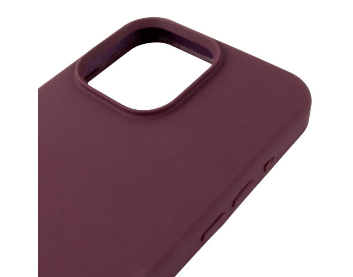 Чехол-силикон оригинал Full Soft Matte Case with MagSafe iPhone 14 Pro Max (Бордовый / Plum)