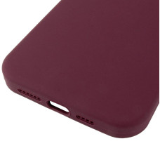 Чехол-силикон оригинал Full Soft Matte Case with MagSafe iPhone 14 Pro Max (Бордовый / Plum)