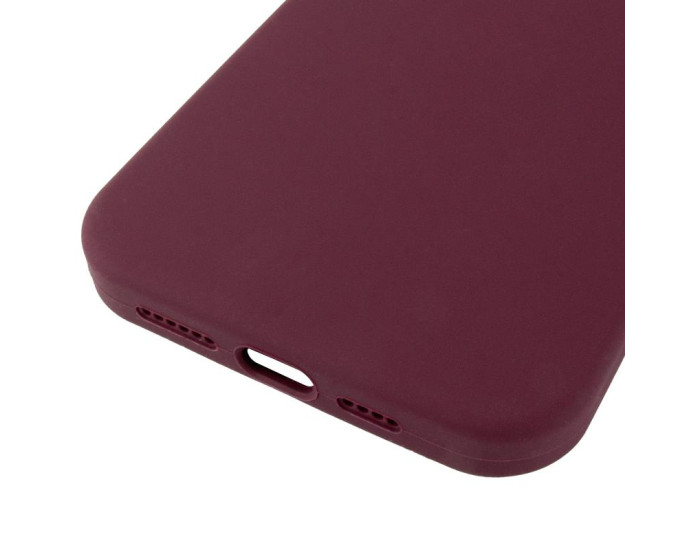 Чехол-силикон оригинал Full Soft Matte Case with MagSafe iPhone 14 Pro Max (Бордовый / Plum)