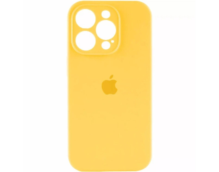 Чехол-силикон оригинал Full Camera Soft Matte iPhone 15 Pro (Желтый / Yellow)