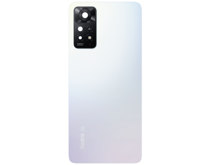Задняя крышка для Xiaomi Redmi Note 11 Pro 4G/5G, белая со стеклом камеры, оригинал