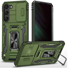 Противоударный чехол Camshield Army Ring Samsung S22 Plus, оливковый