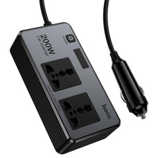 Автомобильный инвертор Hoco Z66 New PD66W+QC3.0 (2USB-A/1C/2xSocket) (0.5m)