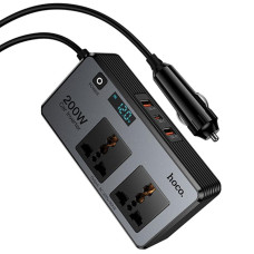 Автомобильный инвертор Hoco Z66 New PD66W+QC3.0 (2USB-A/1C/2xSocket) (0.5m)