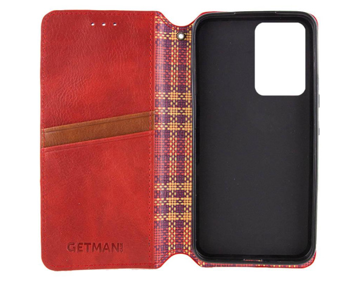 Чохол-книга шкіряний GETMAN Cubic Motorola Moto G06, червоний