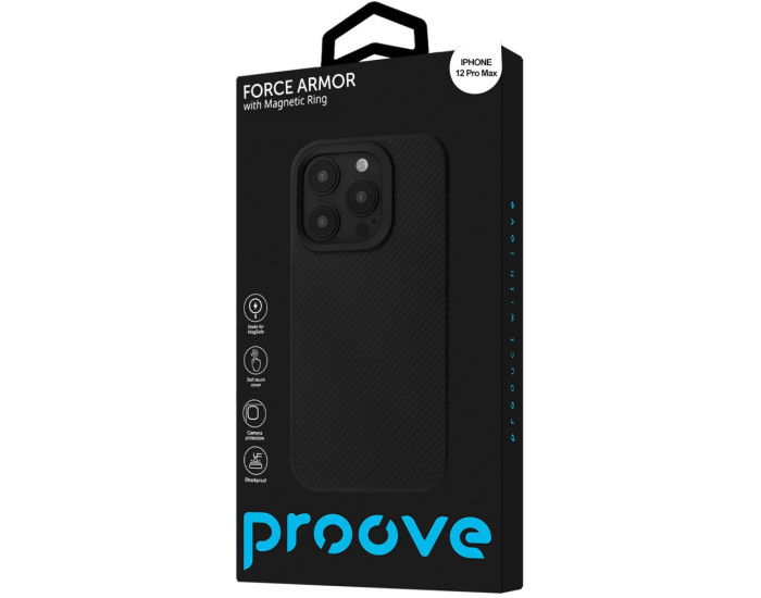 Чехол-силикон Proove Force Armor Case with Magnetic Ring iPhone 12 Pro Max, Black