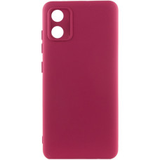 Чохол-силікон GETMAN Liquid Silk Full Camera Motorola Moto E13, Бордовий
