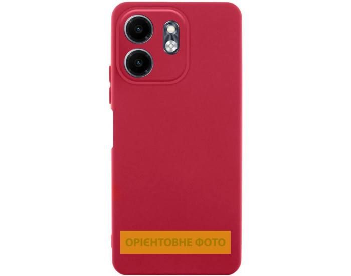 Чохол-силікон GETMAN Liquid Silk Full Camera Motorola Moto G04 /E14, темно-червоний