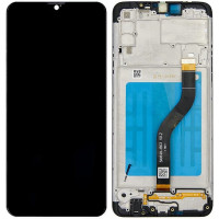 Дисплей с сенсорным экраном (модуль) Samsung A207 A20s, черный  с рамкой, оригинал