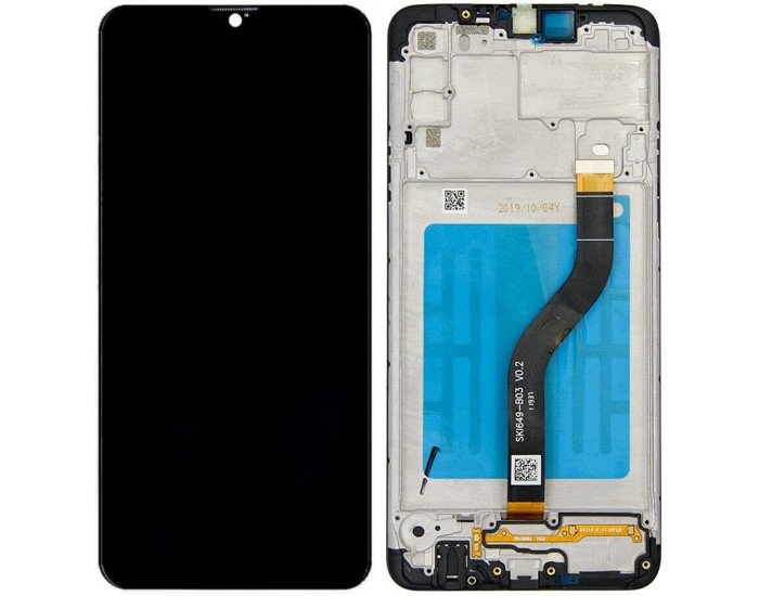 Дисплей с сенсорным экраном (модуль) Samsung A207 A20s, черный  с рамкой, оригинал