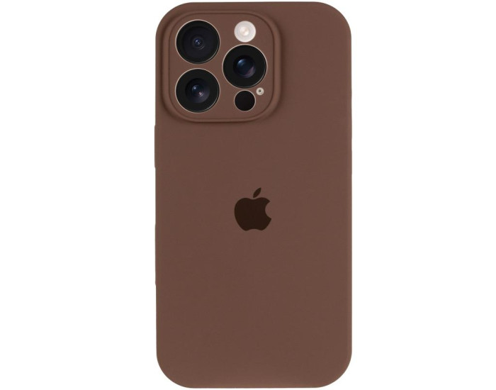 Чехол-силикон оригинал Full Camera Soft Matte iPhone 15 Pro, коричневый
