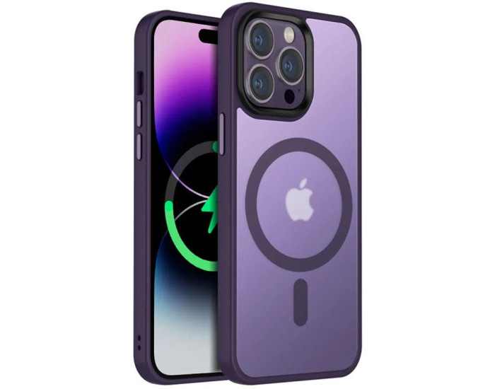 Чехол-силикон Ummi Colorful with MagSafe iPhone 15 Pro, темно-фиолетовый
