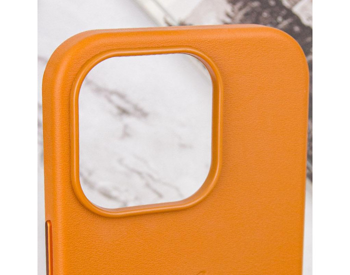 Чохол Leather Case with MagSafe iPhone 13 Pro Max Golden Brown