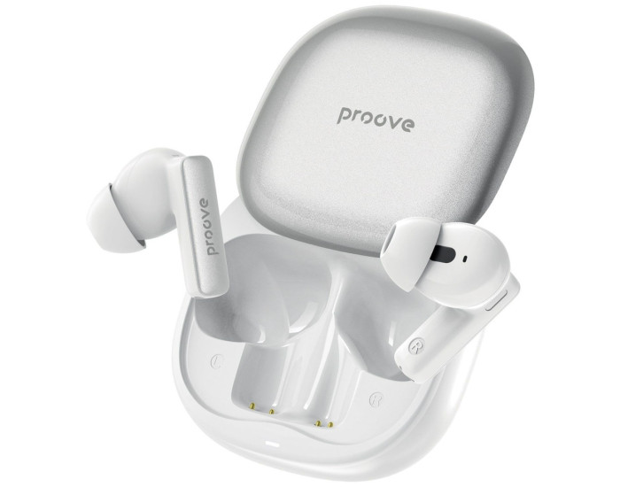 Бездротові Hаушники Bluetooth Proove NoLimit TWS with Hybrid ANC (APP) (білий/сріблястий)