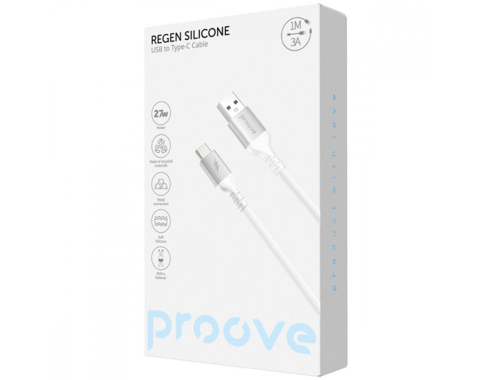 Кабель Proove ReGen Silicone USB to Type-C (3A/ 1m ) (black)
