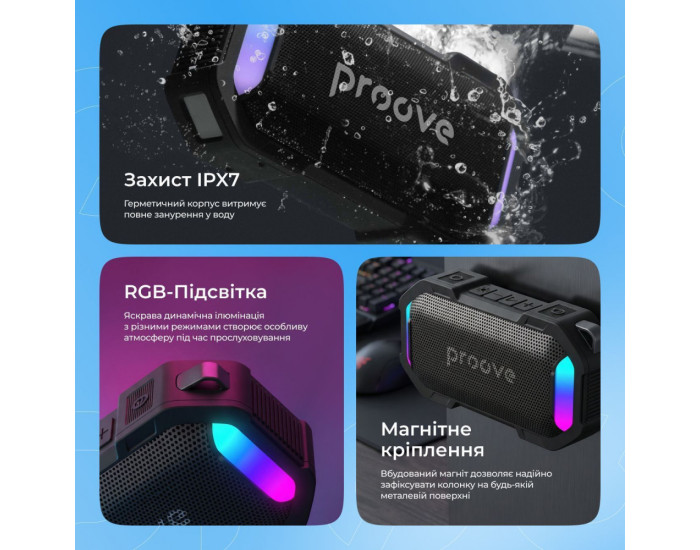 Колонка Bluetooth Proove Black Rock 10W, черная