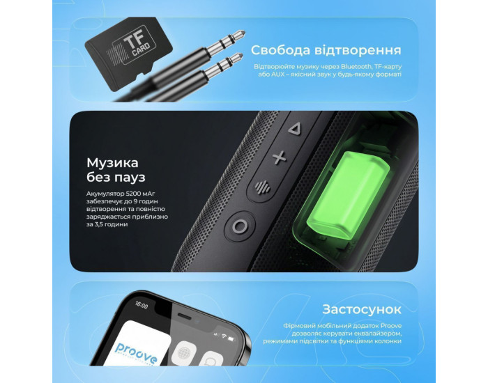 Колонка Bluetooth Proove SoundTrap III 30W, черная
