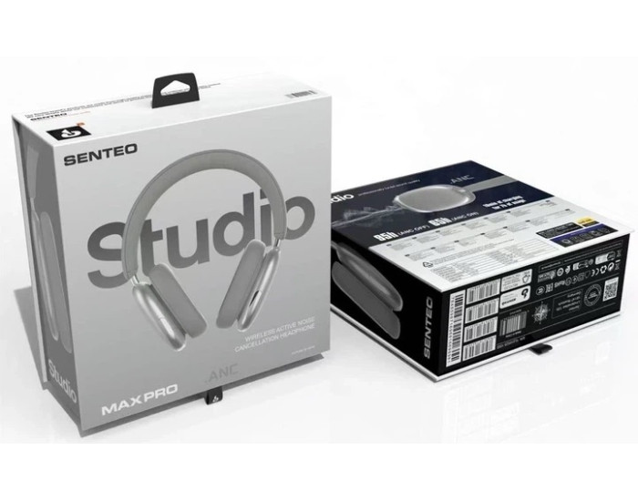 Бездротові навушники Bluetooth SENTEO Max Pro Studio, сріблясті