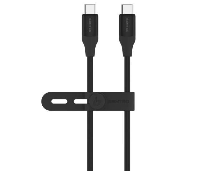 Кабель USB-C SENTEO SL-07 60W Type-C to Type-C 1.2m, черный