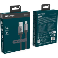 Кабель USB SENTEO SM-06 Nano braided USB to Type-C (3A/1m) чорний