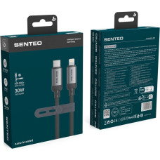 Кабель USB SENTEO SM-06 Nano braided 30W Type-C to Lightning 1m, черный