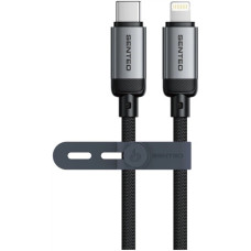 Кабель USB SENTEO SM-06 Nano braided 30W Type-C to Lightning 1m, черный