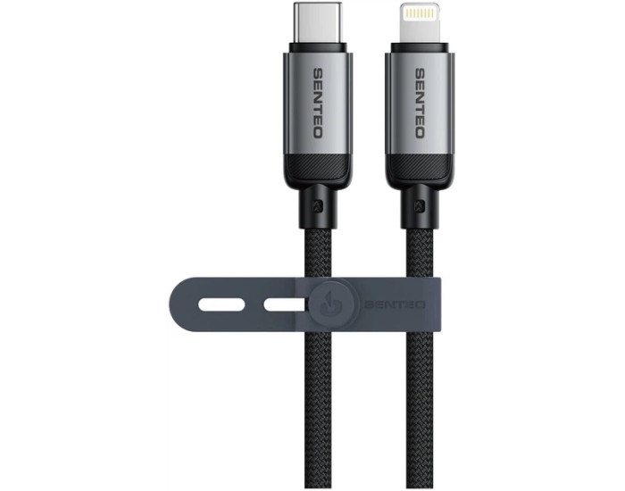 Кабель USB SENTEO SM-06 Nano braided 30W Type-C to Lightning 1m, черный
