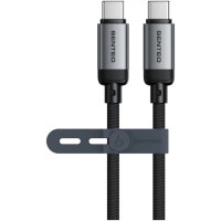 Кабель USB-C SENTEO SM-06 Nano braided 60W Type-C to Type-C 1m, чорний