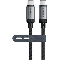 Кабель USB-C SENTEO SM-06 Nano braided 60W Type-C to Type-C 1m, черный
